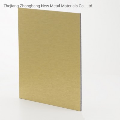 Silver Golden Mirror Brush Nano PE PVDF Coating 2mm 10mm 6mm 3mm 4mm Interior Exterior Outdoor Curtain Wall Facade Cladding Aluminium Plastic Composite Panel